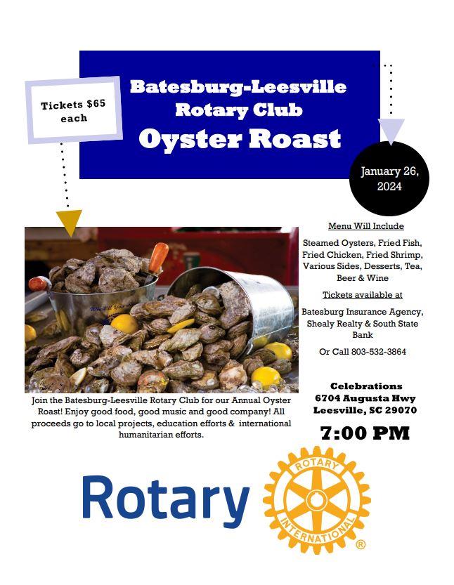 ROTARY CLUB OYSTER ROAST THIS FRIDAY